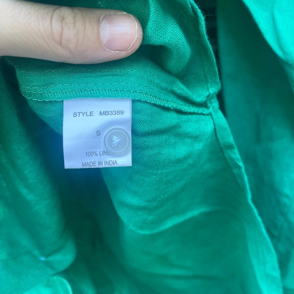 MONDAY Swimwear Monaco Linen Shirt in green small - Picture 7 of 11